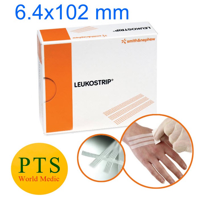 Leukostrip 6.4x102 mm เทปปิดแผล โดยไม่ต้องเย็บแผล (1 ซอง)