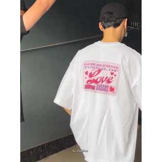 Xoxogoodboy เสื้อยืดแขนสั้น พิมพ์ลายตัวอักษรหัวใจS-5XL