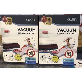 🔥ถุงสูญญากาศ ถุงจัดเก็บของ ถุงซีนสูญญากาศ ถุงกระชับพื้นที่  VACUUM  STORAGE  BAG  SET + พร้อมกระบอกสูบลม FREE !!!🔥🔥