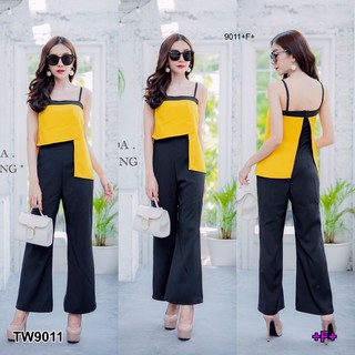 9011 Jumpsuit สายสปาเก็ตตี้ สามารถซ่อนใส่เป็นเกาะอกได้