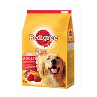 Pedigree เพดดิกรี รสเนื้อและผัก อาหารสุนัขพันธุ์กลาง-ใหญ่ 3 KG