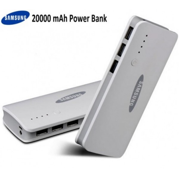 Samsung Power Bank 20000 MAh With 3 USB Ports And LED Light Shopee