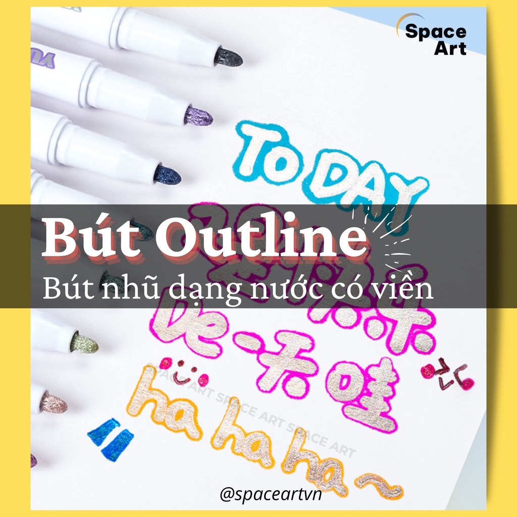 Outline Pen Highlight Marker - BAOKE Glitter Marker Pen (od)