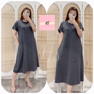 DRESS KANTONG BATWING POLOS OVERSIZE/oversize fit 3XL