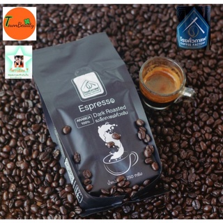 Espressso Dark Roasted เมล็ดกาแฟคั่วเข้มและเมล็ดกาแฟคั่วเข้มบดอราบิก้าแท้100%โรงคั่วกาแฟวังน้ำเขียว