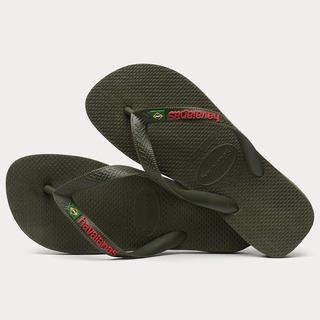 Havaianas ฮาวายานัส รองเท้าแตะ รองเท้าหูหนีบ รองเท้าหูคีบ CR BrasilLogo 4110850-0869 GN (890)