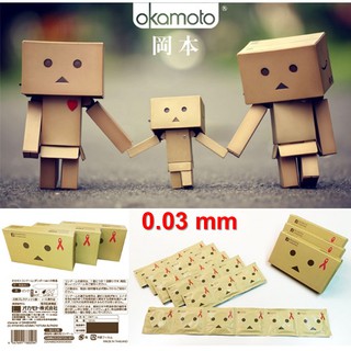 ถุงยาง Okamoto 0.03mm รุ่น DANBOARD 12 ชิ้น ลายสุดน่ารัก ราคาโคตรถูก