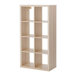 IKEA KALLAX คอลแล็กซ์ ชั้นวางของ, น้ำตาลดำ/ขาว/ไวท์โอ๊ค ikea
