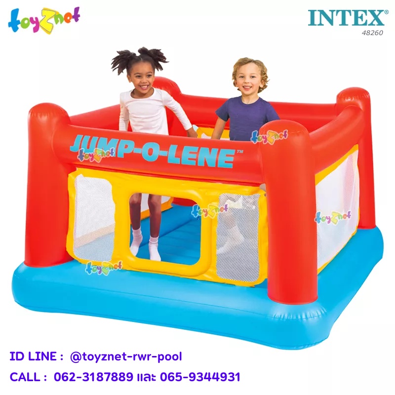 Intex เบาะกระโดด จั๊ม-โอ-ลีน 1.74x1.74x1.12 ม. รุ่น  48260