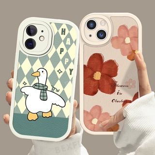 เคสโทรศัพท์มือถือ ซิลิโคนนิ่ม หนัง PU กันกระแทก กันรอยกล้อง ลายเป็ดน่ารัก หรูหรา สําหรับ Oppo A93 A94 F19 A74 F19 F19S A95 F17 pro Realme C11 5 5I C3