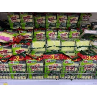 3m สก็อตช์ไบรท์ Scotch Brite ฟองน้ำทำความสะอาด 1แพค มี 4 ชิ้น