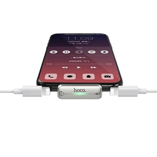 แท้❗️Hoco LS27 หัวแปลง หูฟัง iP ฟังเพลง คุยโทรศัพท์ 3in1 Dual ip adapter charging