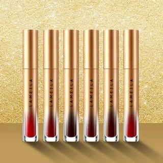 Lameila Velvel lip Glaze Gold Edition ลิปกลอสเนื้อกำมะหยี่ ติดทนนาน ปิดปากตกร่องได้เนี๊ยบ เรียบเนียน มีให้เลือก 5 สีค้าบ