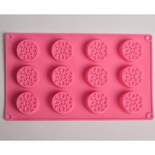 พิมพ์ซิลิโคน กลม ดอกไม้ ซ้อนกลีบ 15หลุม luxury circle silicone mold