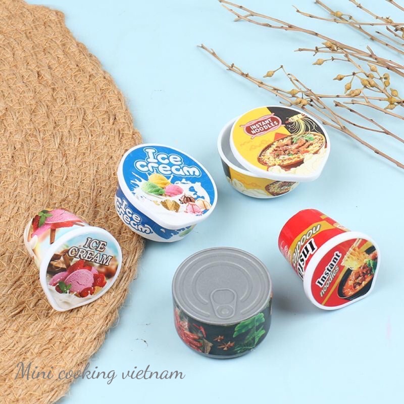 Model Of Ice Cream Box - Cup Noodles - Mini Bowl Noodles For Doll House / Mini cooking vietnam