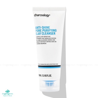 Charcoalogy โคลนล้างหน้าถ่านไม้ไผ่ Clay สบู่ล้างหน้า ชาร์โคโลจี Anti-Shine Pore Purifying Clay Cleanser สูตรโคลน