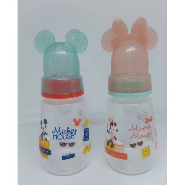 PTS ขวดนม  ขวดนมและจุกนม  คอแคบดิสนีย์ 4 ออน (ขายคู่ 100฿)