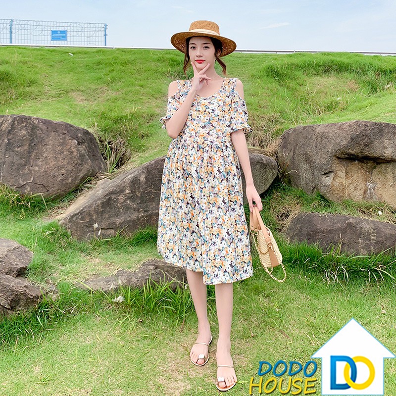 ชุดคลุมท้องลายดอกหลากสี เสื้อผ้าคุณแม่ ชุดกระโปรงสำหรับสาวๆเนื้อผ้าดีใส่สบายไม่อึกอัดแน่นอน
