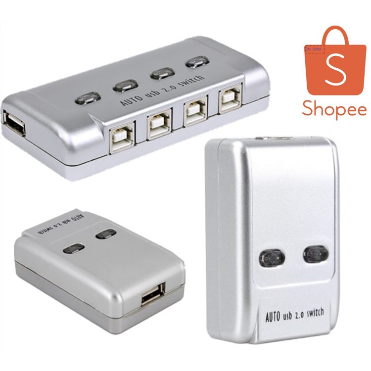 ตัวสลับเครื่องพิมพ์ Printer Switch USB 2.0 Hub Auto Sharing Switch 2 Ports for Computer PC Printer Mini