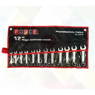 FORCE ประแจ ประแจแหวนข้างปากตาย ชุดประแจแหวนข้างปากตาย 12 ชิ้น (มิล) Model 51214P