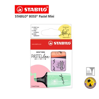 [Official Store] STABILO สตาบิโล Boss Pastel Mini ปากกาเน้นข้อความ ปากกาไฮไลท์ ปากกาไฮไลต์ ชุด 3 สี (07/03-47)