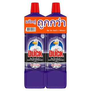 🔥The Best!! เป็ด โปร ห้องน้ำ 1 น้ำยาทำความสะอาดห้องน้ำ สูตรเข้มข้น 900 มล. แพ็คคู่ DUCK Pro Bathroom Cleaner 1 Purple Bo