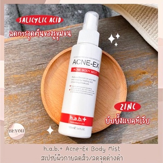 Acne-Ex (Acne Body Mist) h.a.b.+ 120 ml. สเปรย์รักษาสิว ไร้สิว จุดด่างดำ ให้ผิวเนียนเรียบ