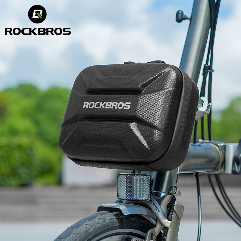 Rockbros กระเป๋าจักรยานพับ กันน้ํา เปลือกแข็ง สะท้อนแสง ด้านหน้า สําหรับขี่จักรยาน สกูตเตอร์ไฟฟ้า จักรยานเสือหมอบ