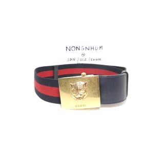 เข็มขัด Gucci Embroidered Web belt sz 80 32 มือ 2 ของแท้