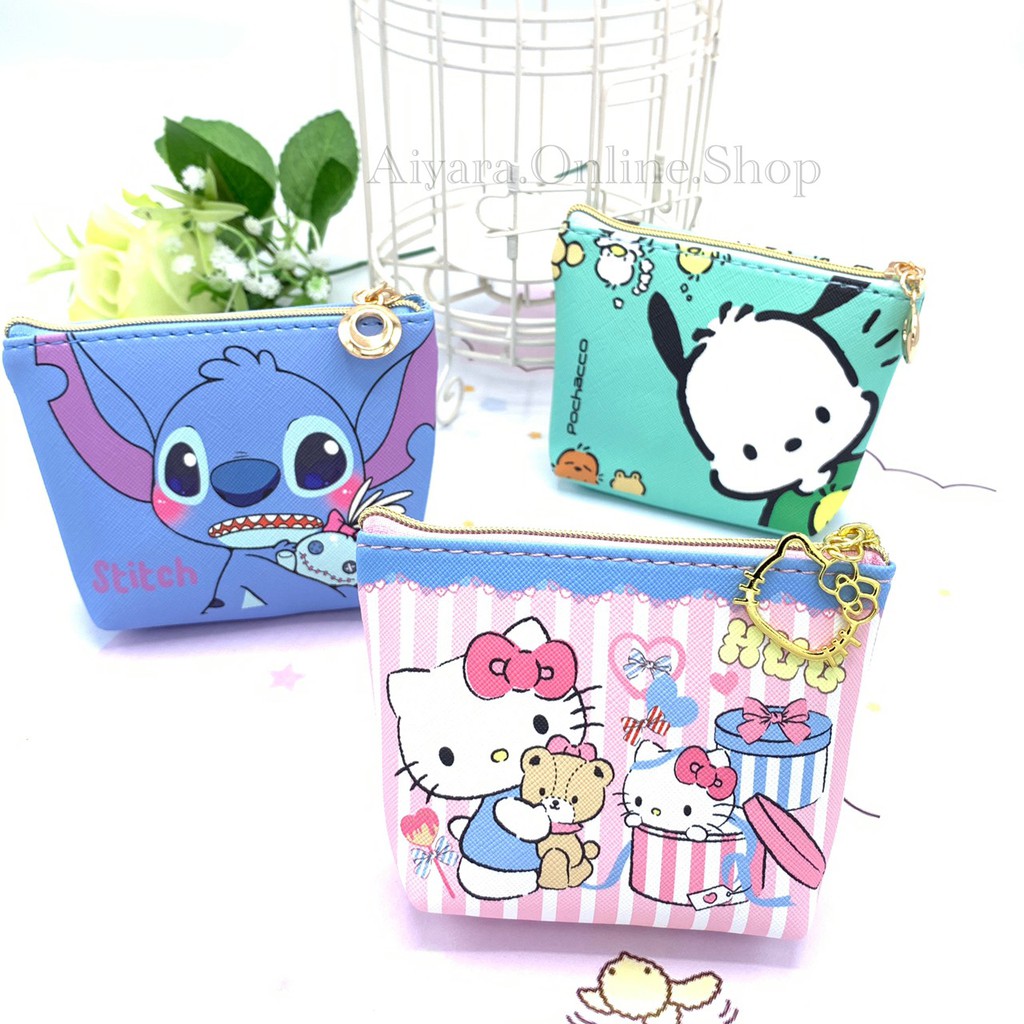 พร้อมส่ง Sanrio กระเป๋าใส่เหรียญพิมพ์ลาย กระเป๋ามีซิปอเนกประสงค์ลายการ์ตูน STATIONERY BAG Small Storage Bag