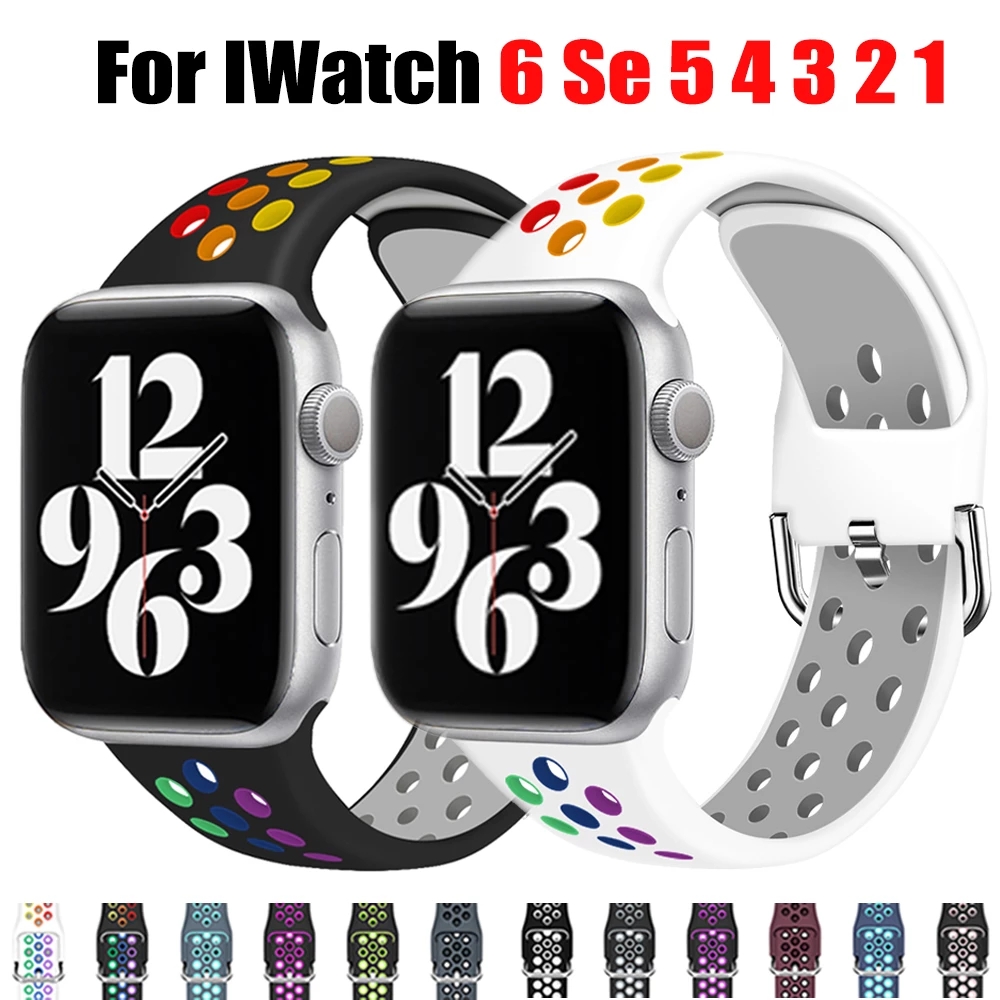 สายนาฬิกาข้อมือซิลิโคนสําหรับ Apple Watch 6 Band 40 มม . 44 มม . / 42 มม . / 38 มม . cAWf
