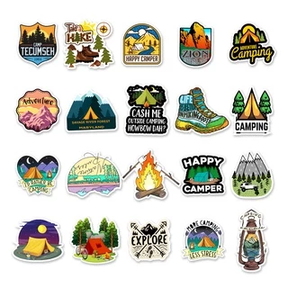 พร้อมส่ง!Camping outdoor travel การตั้งแคมป์ adventure สติกเกอร์ ตกปลา สเก็ตบอร์ด 50 ชิ้น sticker