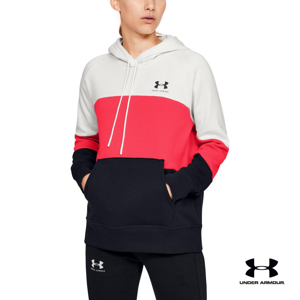 Women's under armour rival fleece color block hoodie sale