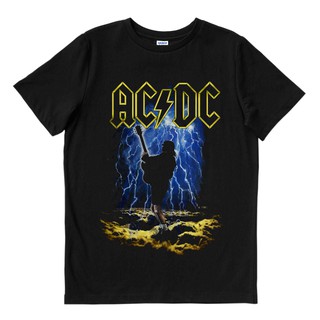 Ac / dc ACDC - THUNDER BLACK | เสื้อยืด พิมพ์ลายวงดนตรี | เพลงเมอร์ช | Unisex | เสื้อยืด พิมพ์ลายดนตรี | ร็อคคลาสสิก