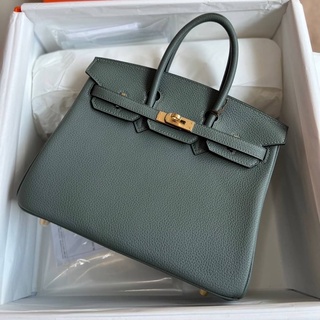 พร้อมส่งHERMESBIRKIN 25CM Togo Vert Amande color ตีความสวย COLOR FULL HANDMADE Gold HARDWARE 🔥