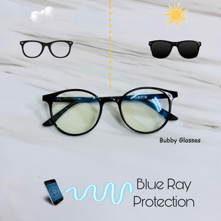 Bubby Glasses แว่นตากรองแสงเลส์เปลี่ยนสี Blue+Atuo รุ่น K7416