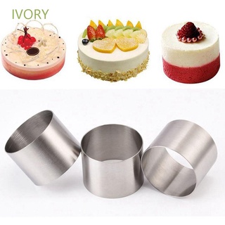 IVORY DIY Cake Mold Stainless Steel Kitchen Gadgets Cake Ring Mold Circle Round Shape Cutter Reusable Food Molding Pastry Baking Tool