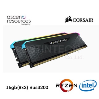 RAM (แรม) DDR4 BUS3200 16GB (8GBx2) Corsair Vengeance RGB RS Black ของใหม่