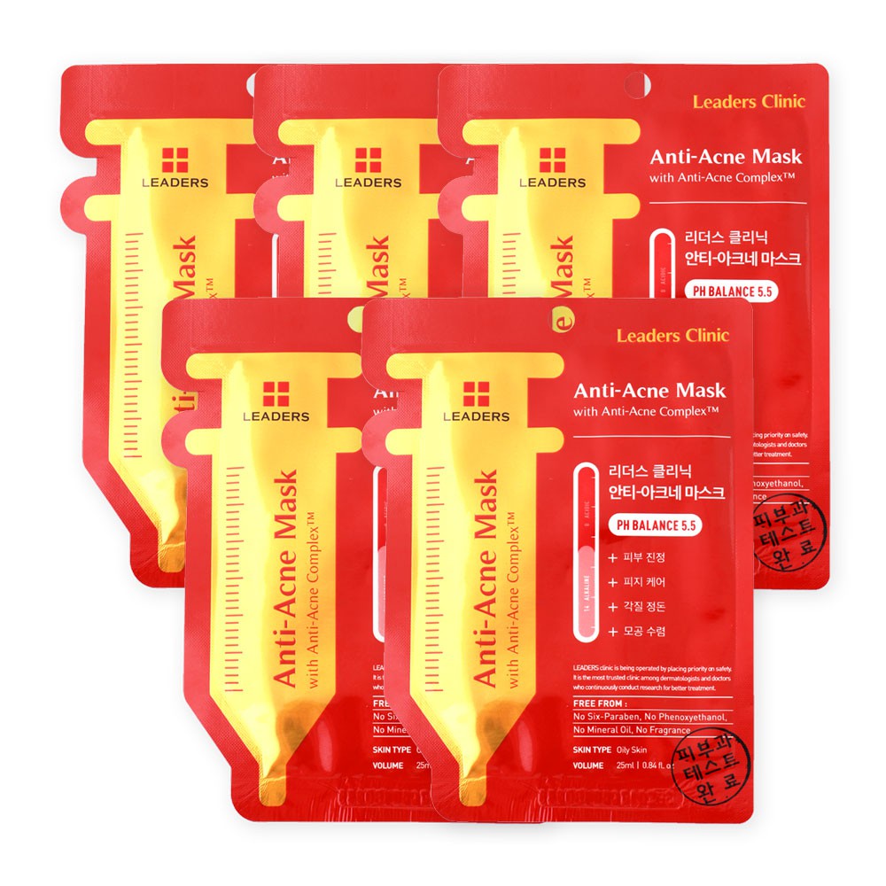 Leaders Clinic AntiAcne Mask With AntiAcne Complex Set 5 Sheets