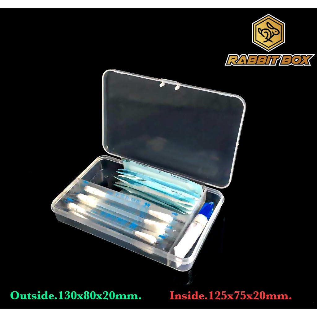 กล่องพลาสติก ขนาด 130x80x20 mm.  (ขนาดช่องใส่ของ 125x75xสูง20mm.) สำหรับใส่สิ่งของขนาดเล็ก อื่นๆ