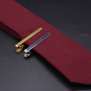 เนคไทคลิปสีเรียบ (ทอง/เงิน)- Solid Necktie Clip