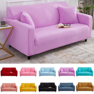 ผ้าคลุมโซฟา ผ้ายืด สีพื้น สไตล์วินเทจ สําหรับห้องนั่งเล่น โซฟาเดี่ยว สอง สาม สี่ที่นั่ง