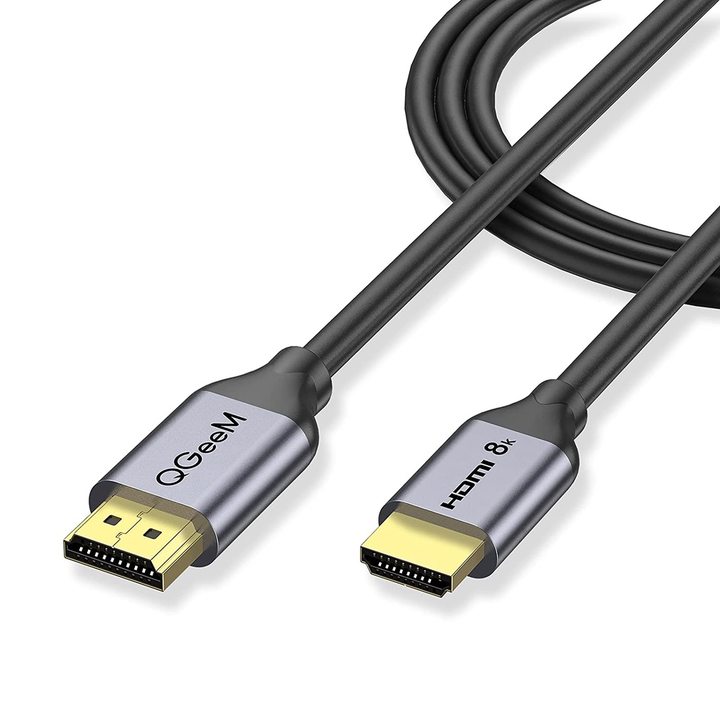 สายเคเบิล HDMI 8k Ultra HD QGeeM 48Gbps ความเร็วสูง สําหรับ Apple TV Roku Samsung QLED Sony LG Nintendo Switch Playstation PS5 PS4 Xbox One Series X