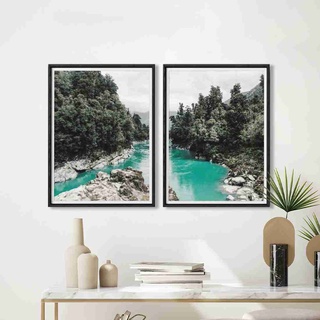 SB Design Square รูปพร้อมกรอบ DoseArt รุ่น Lake Between Forest 45x60 cm/ชิ้น (48x63 cm รวมกรอบ) SET 2 PCS. (96x63x0 ซม.)