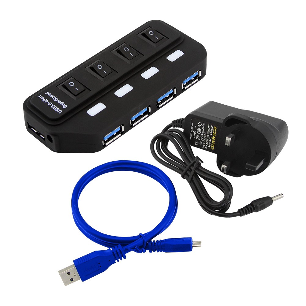 5Gbps USB 3.0 HUB 4-port Super High-speed Portable Mini-mini Splitter, With Switch, With Plug, Suitable For Laptop PC Notebook Computer #8