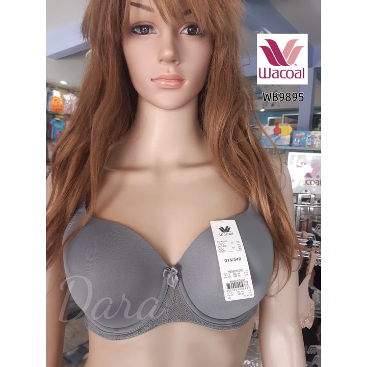 เสื้อชั้นในวาโก้มีโครงเต้าเรียบแต่ลูกไม้ด้านข้างฟองน้ำปั๊มแบบบางWB9895