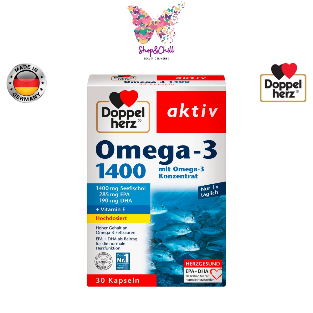 โอเมกา-3 1,400 มก. Doppelherz aktiv Omega-3, 1400 mg 30 Capsules