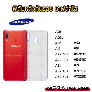 ฟิล์มกันรอยหลัง ของ Samsung A01 A02s A12 A11 A22 A31 A32 A42 A51 A52 A54 A71 A72 ฟิล์มหลังเคฟล่า แบบใส ฟิล์มเคฟล่า