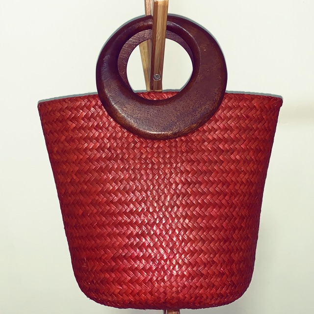 กระเป๋าถือทำจากกระจูด ทรงแตงโม