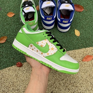 ❐□❉2021 ขายร้อน Supreme 21SS x Nike SB Dunk Low White Green Stars รองเท้ากีฬา DH3228-101